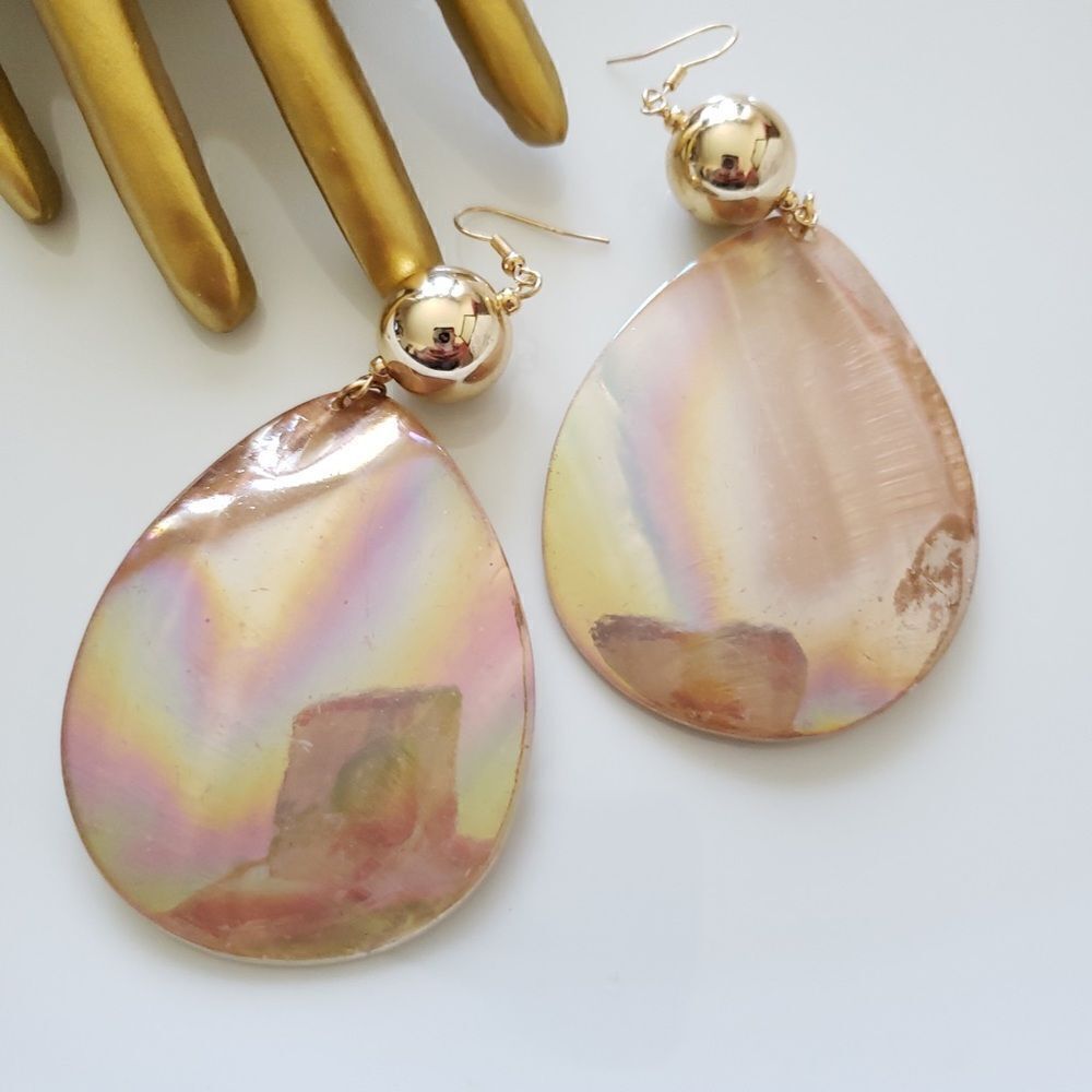 Anthro Shell Drop Earrings - Picture 3 of 14